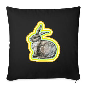 Bunny motif - Sofa pillowcase 17,3'' x 17,3'' (45 x 45 cm) - black - Front