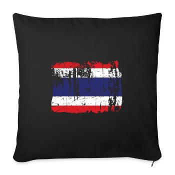 Thailand - Sofakissenbezug 45 x 45 cm - Schwarz - Vorne