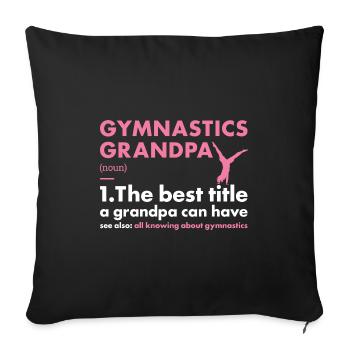 Sport Grandpa Gymnastics - Sofa pillowcase 17,3'' x 17,3'' (45 x 45 cm) - black - Front