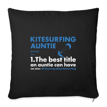Sport Auntie Kitesurf - Housse de coussin décorative 45 x 45 cm - noir - Devant