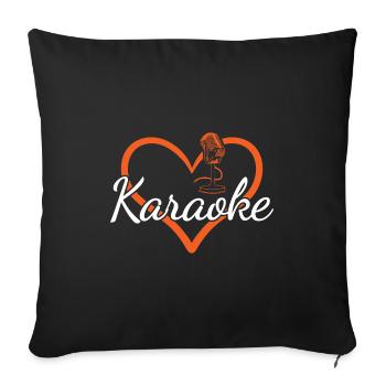 Singer Heart Karaoke - Sofakissenbezug 45 x 45 cm - Schwarz - Vorne
