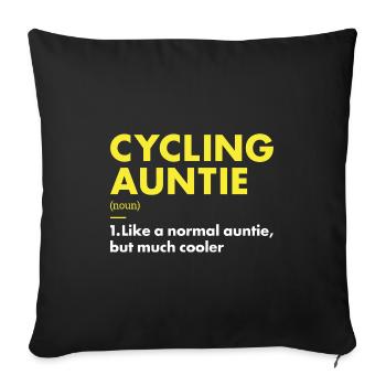 Sport Auntie Cyclisme - Housse de coussin décorative 45 x 45 cm - noir - Devant