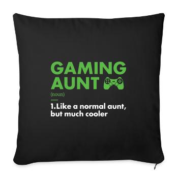 Gamer Aunt Definition Gaming - Sofa pillowcase 17,3'' x 17,3'' (45 x 45 cm) - black - Front