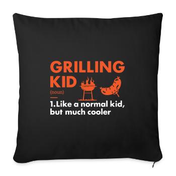 Griller Kid Definition Grilling - Sofa pillowcase 17,3'' x 17,3'' (45 x 45 cm) - black - Front