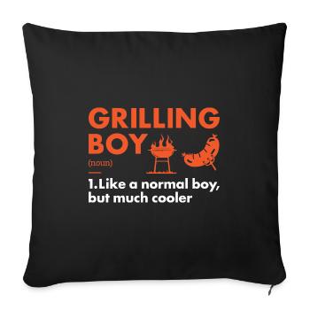 Griller Boy Definition Grilling - Sofa pillowcase 17,3'' x 17,3'' (45 x 45 cm) - black - Front