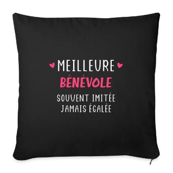 Meilleure benevole - Housse de coussin décorative 45 x 45 cm - noir - Devant
