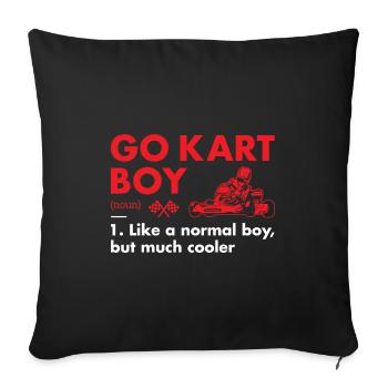 Sport Boy Definition Go Kart - Sofa pillowcase 17,3'' x 17,3'' (45 x 45 cm) - black - Front
