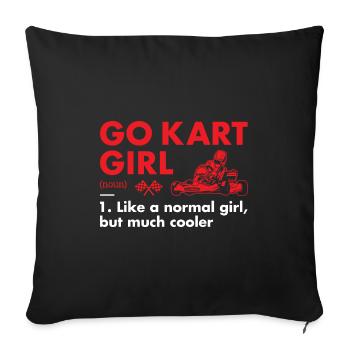 Sport Girl Definition Go Kart - Sofa pillowcase 17,3'' x 17,3'' (45 x 45 cm) - black - Front