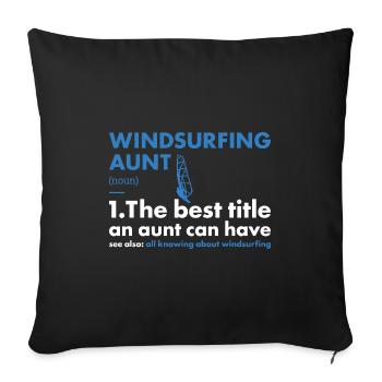 Sport Aunt Windsurfing - Sofa pillowcase 17,3'' x 17,3'' (45 x 45 cm) - black - Front