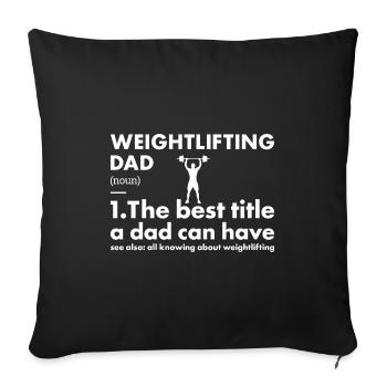 Sports Papa Définition Haltérophilie - Housse de coussin décorative 45 x 45 cm - noir - Devant
