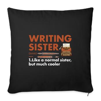 Writer Sister Definition Writing - Sofa pillowcase 17,3'' x 17,3'' (45 x 45 cm) - black - Front