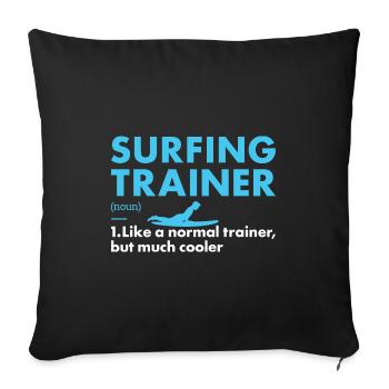 Sport Trainer Surfing - Sofa pillowcase 17,3'' x 17,3'' (45 x 45 cm) - black - Front