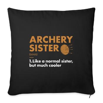 Sport Sister Tir à l’arc - Housse de coussin décorative 45 x 45 cm - noir - Devant