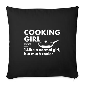 Cook Girl Definition Cooking - Sofa pillowcase 17,3'' x 17,3'' (45 x 45 cm) - black - Front