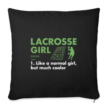 Sport Girl Definition Lacrosse - Sofakissenbezug 45 x 45 cm - Schwarz - Vorne
