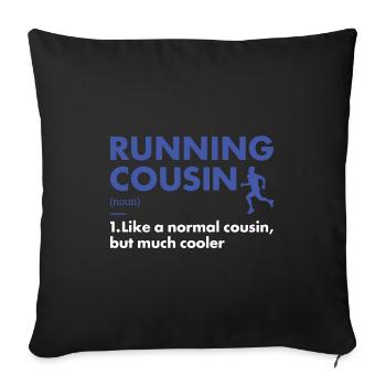 Sport Cousin Running - Sofa pillowcase 17,3'' x 17,3'' (45 x 45 cm) - black - Front