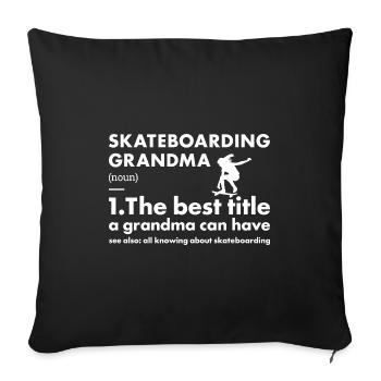 Sport Grand-mère Skateboard - Housse de coussin décorative 45 x 45 cm - noir - Devant