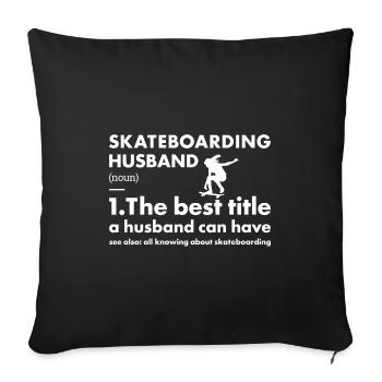 Sport Mari Skateboard - Housse de coussin décorative 45 x 45 cm - noir - Devant