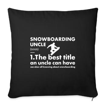 Sport Oncle Snowboard - Housse de coussin décorative 45 x 45 cm - noir - Devant