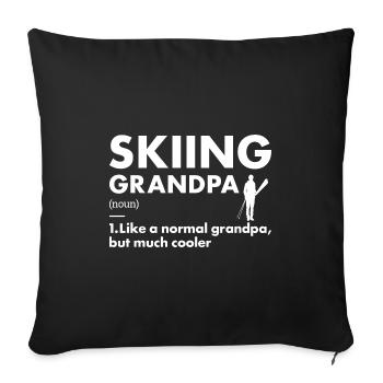 Sport Grand-père Ski - Housse de coussin décorative 45 x 45 cm - noir - Devant