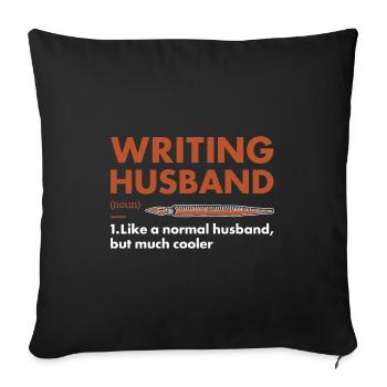 Writer Husband Definition Writing - Sofa pillowcase 17,3'' x 17,3'' (45 x 45 cm) - black - Front
