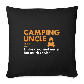 Camper Oncle Définition Camping - Housse de coussin décorative 45 x 45 cm - noir - Devant