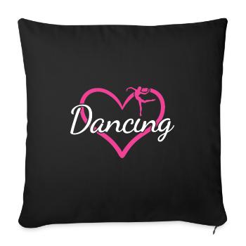 Danseur Coeur Danse - Housse de coussin décorative 45 x 45 cm - noir - Devant