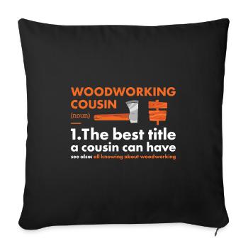 Ébéniste Cousin Définition Travail du bois - Housse de coussin décorative 45 x 45 cm - noir - Devant