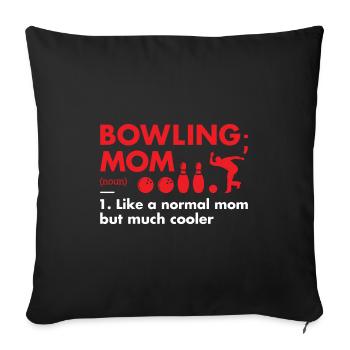 Sport Maman Définition Bowling - Housse de coussin décorative 45 x 45 cm - noir - Devant