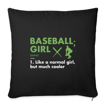 Sport Girl Définition Baseball - Housse de coussin décorative 45 x 45 cm - noir - Devant