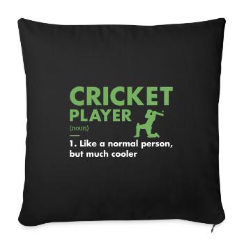 Définition du joueur de sport Cricket - Housse de coussin décorative 45 x 45 cm - noir - Devant