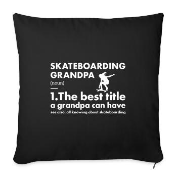 Sport Grand-père Skateboard - Housse de coussin décorative 45 x 45 cm - noir - Devant