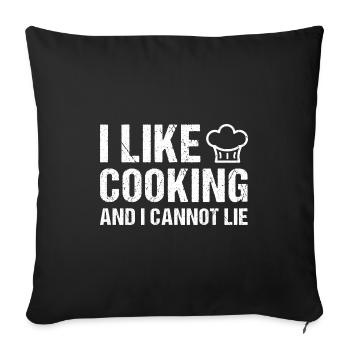 Cook I Like Cooking - Sofa pillowcase 17,3'' x 17,3'' (45 x 45 cm) - black - Front