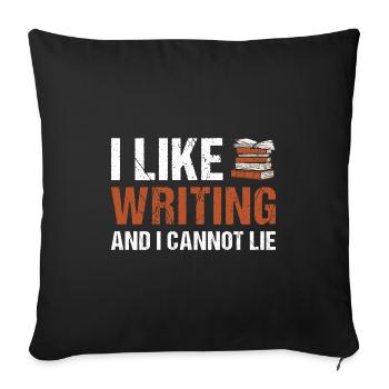 Écrivain J’aime écrire - Housse de coussin décorative 45 x 45 cm - noir - Devant