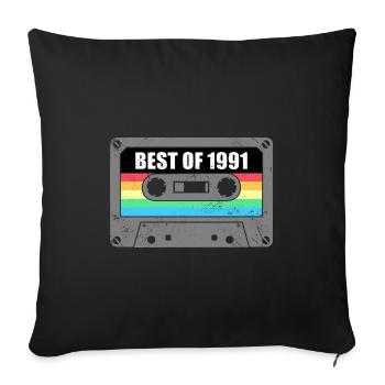 Birthday Best Of 1991 Vintage Vintage 1991 - Sofa pillowcase 17,3'' x 17,3'' (45 x 45 cm) - black - Front