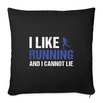 Sport I Like Running - Sofa pillowcase 17,3'' x 17,3'' (45 x 45 cm) - black - Front