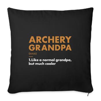 Sport Grand-père Tir à l’arc - Housse de coussin décorative 45 x 45 cm - noir - Devant