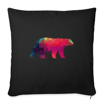 Polar bear colorful bear polygon antarctic ice animal - Sofa pillowcase 17,3'' x 17,3'' (45 x 45 cm) - black - Front