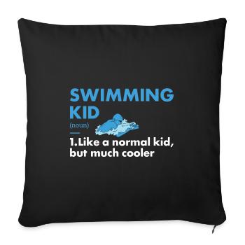Sport Enfant Natation - Housse de coussin décorative 45 x 45 cm - noir - Devant