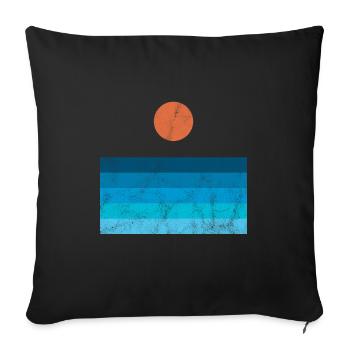 Art géométrique abstrait sunrise - Housse de coussin décorative 45 x 45 cm - noir - Devant