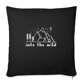 Camping outdoor hiking mountains - Sofa pillowcase 17,3'' x 17,3'' (45 x 45 cm) - black - Front