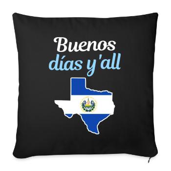 Salvadorianisch-texanisches Design für Einwanderer - Sofakissenbezug 45 x 45 cm - Schwarz - Vorne