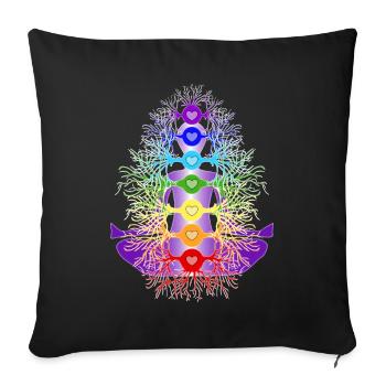 Chakras with their roots - Sofa pillowcase 17,3'' x 17,3'' (45 x 45 cm) - black - Front