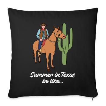 Texas Weather Summer Design pour les fiers Texans - Housse de coussin décorative 45 x 45 cm - noir - Devant