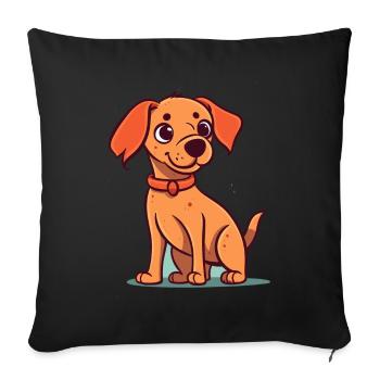 Cute dog design for dog owners - Sofa pillowcase 17,3'' x 17,3'' (45 x 45 cm) - black - Front