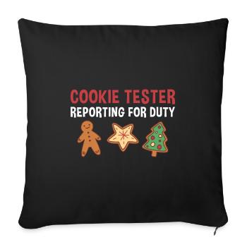 Baking Cookie Tester Reporting For Duty Cookie - Sofakissenbezug 45 x 45 cm - Schwarz - Vorne