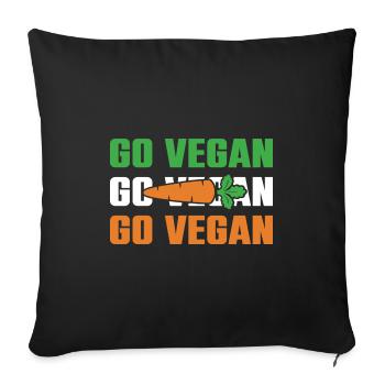 Go vegan - Sofa pillowcase 17,3'' x 17,3'' (45 x 45 cm) - black - Front