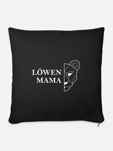 Löwen Mama Muttertag weiß Geschenkidee - Sofakissenbezug 45 x 45 cm - Schwarz