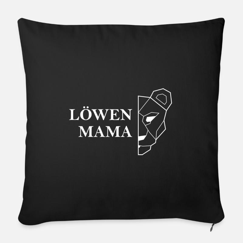 Löwen Mama Muttertag weiß Geschenkidee - Sofakissenbezug 45 x 45 cm - Schwarz