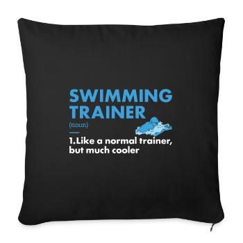 Entraîneur sportif Natation - Housse de coussin décorative 45 x 45 cm - noir - Devant